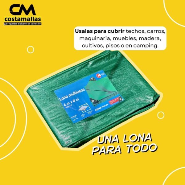 Lona Multiusos 120 gramos 4x6 colores verde/azul/gris - Image 2